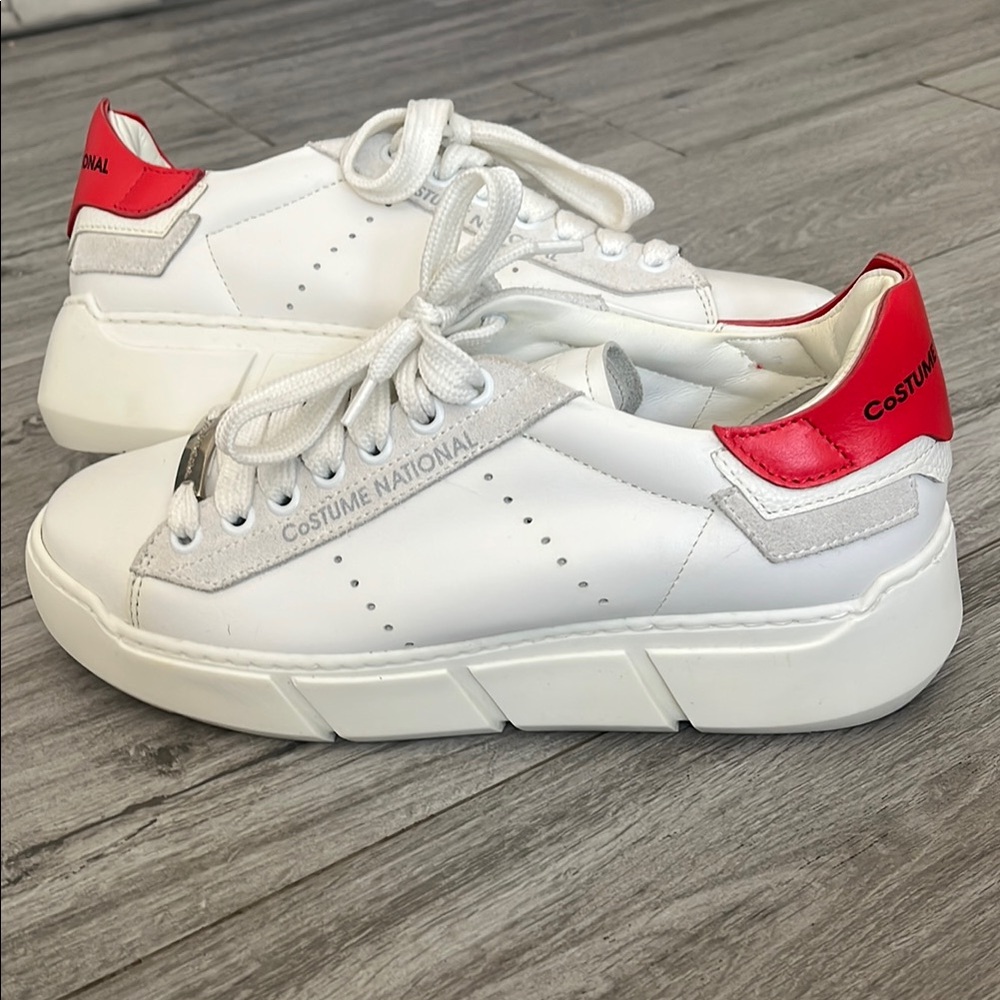 New!! CNC Costume National Women's Sneakers in White and Red